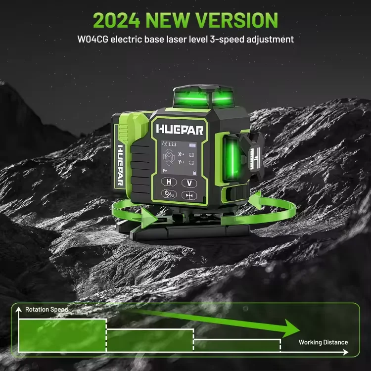 Livella Laser Verde 4D 16 Linee - Autolivellante, 360°, Telecomando, Base Magnetica, Per Interni Ed Esterni - Foto 2