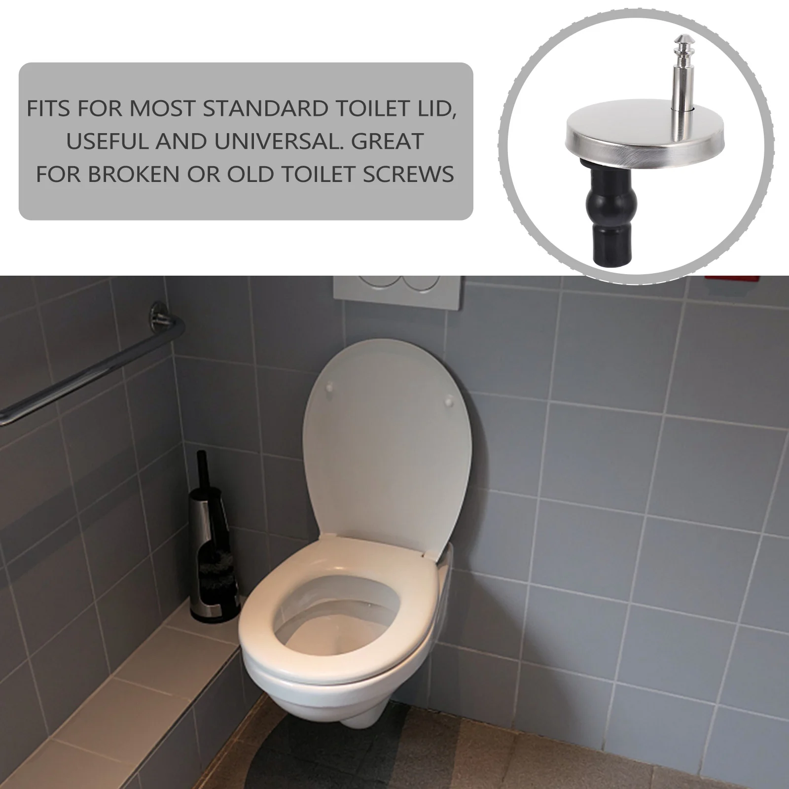 2 Pcs Toilet Seat Screw Replacement Screws Lid Bolts Fixed Smart Component Lids Fastener Stainless Steel Hinge
