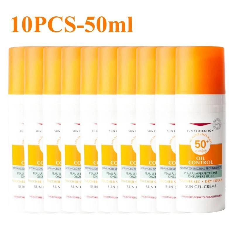 

10PCS Set Oil Control Face Sunscreen SPF50+ Sun Protection Dry Touch Gel-Cream Anti-UV Anti-Shine Refreshing For Oily Acne Skin