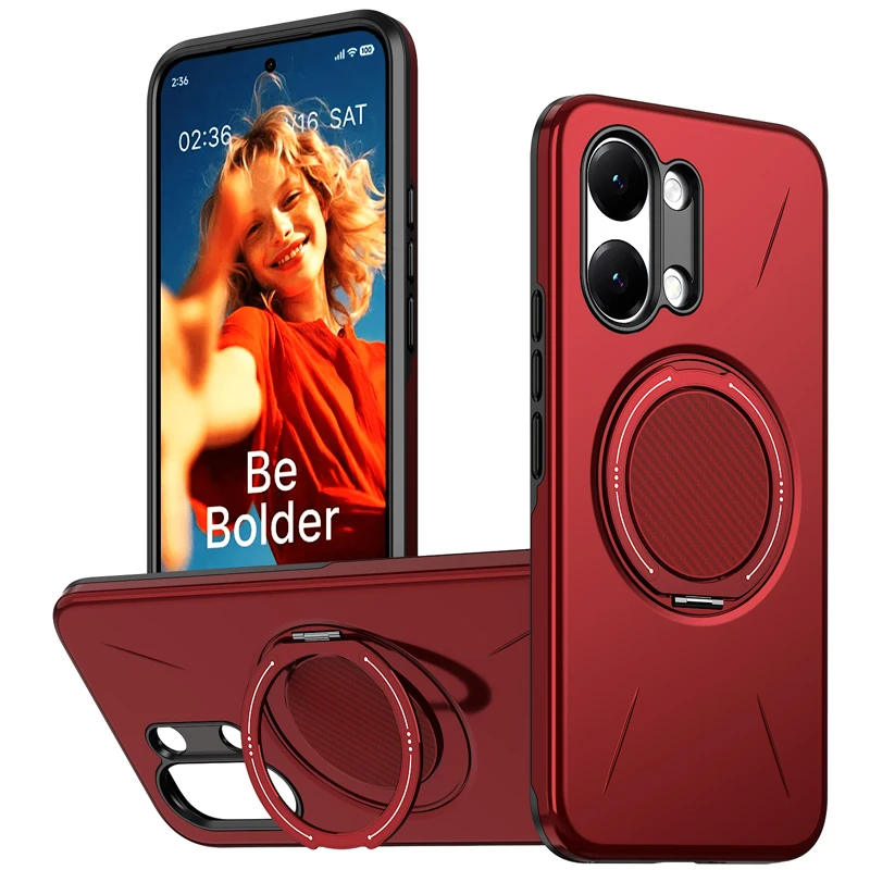 Armor Military Grade Drop-Proof Hard Cover with Metal Ring Stand