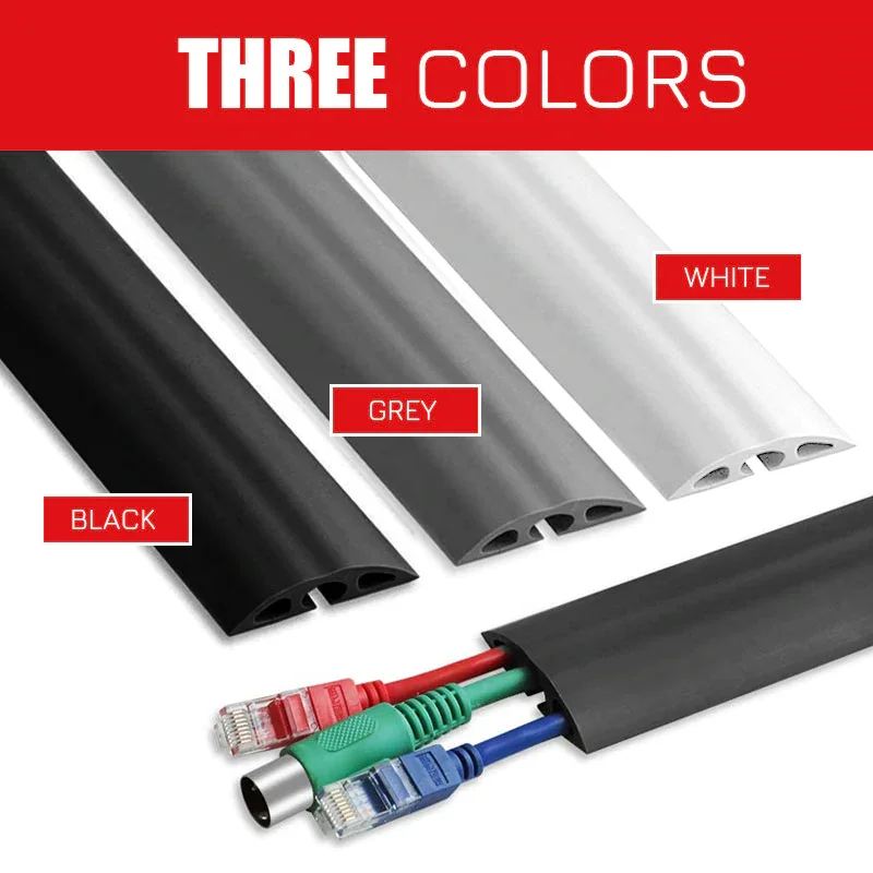 

1M Floor Cord Cover Self-Adhesive Floor Cable Cover Extension Wiring Duct Protector Cable Cover and Hider Covers Wire Organie