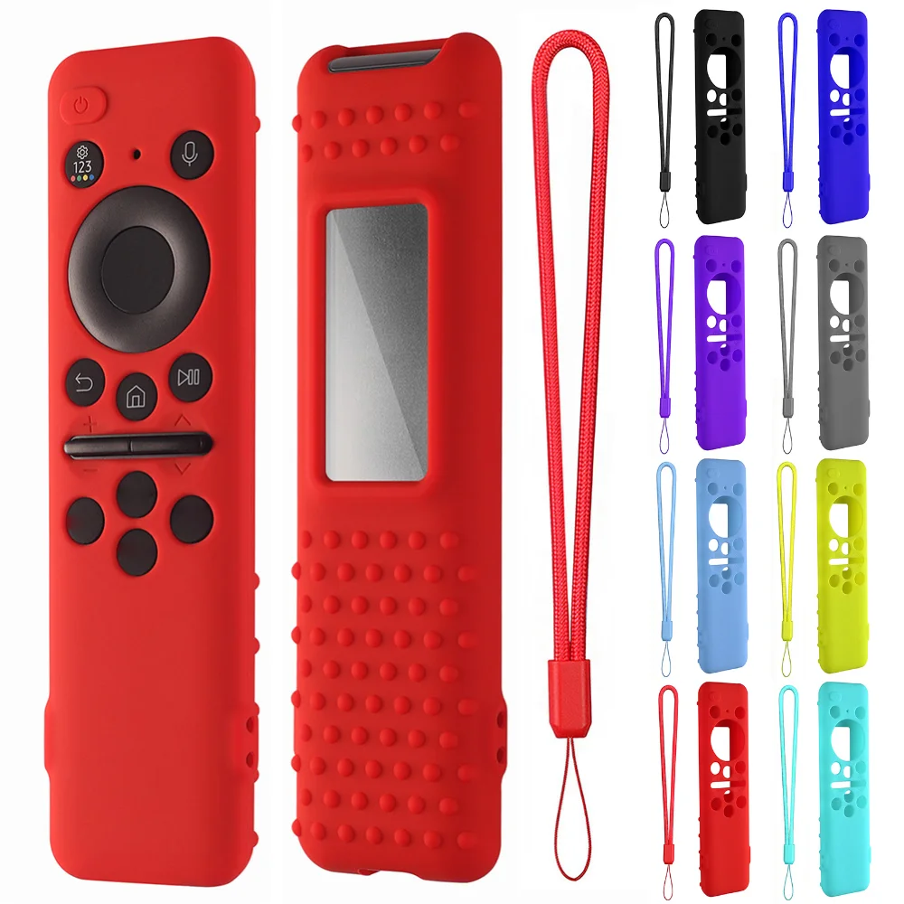 Drop-Proof Shell BN59-01432A 01432B Remote Control Covers Silicone with Lanyard Shockproof for Samsung 8K Neo QLED HDR Smart TV