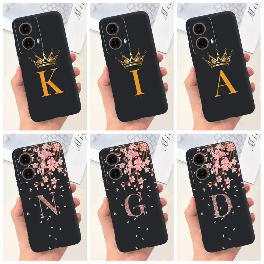 Luxury Initial Letters Soft Silicone Protective Case - Shockproof Bumper Cover