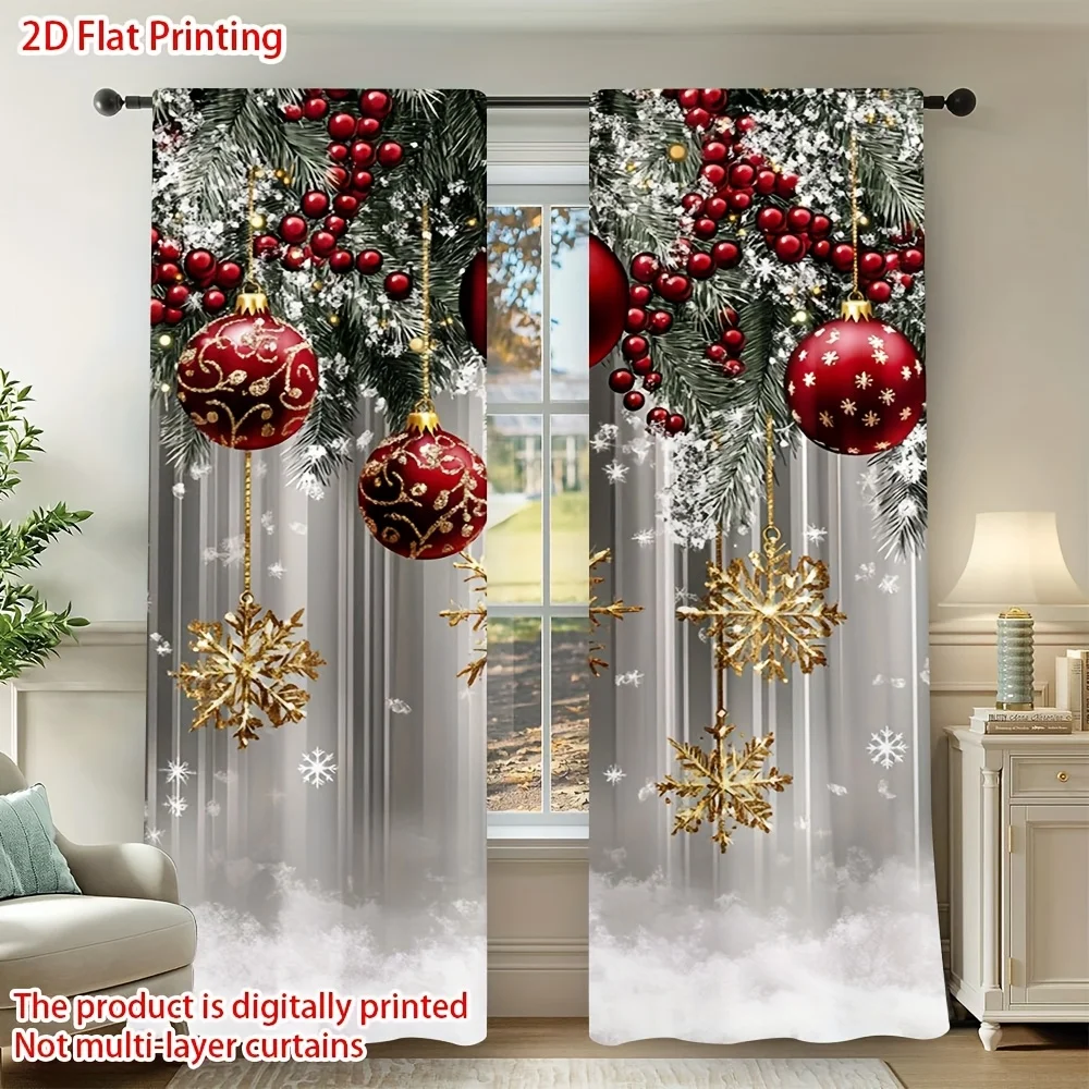 Christmas Ornament Garland Curtain Set 1