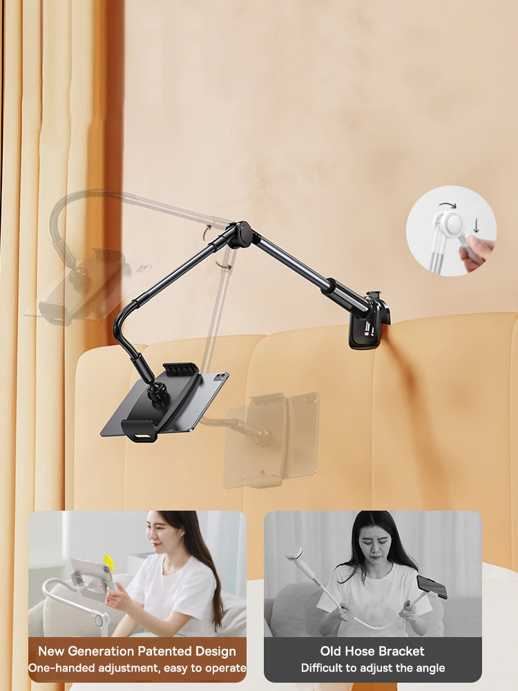 Baseus Clip Phone Holder 360° Rotatable Lazy Tablet Stand Long Arm Base for iPho