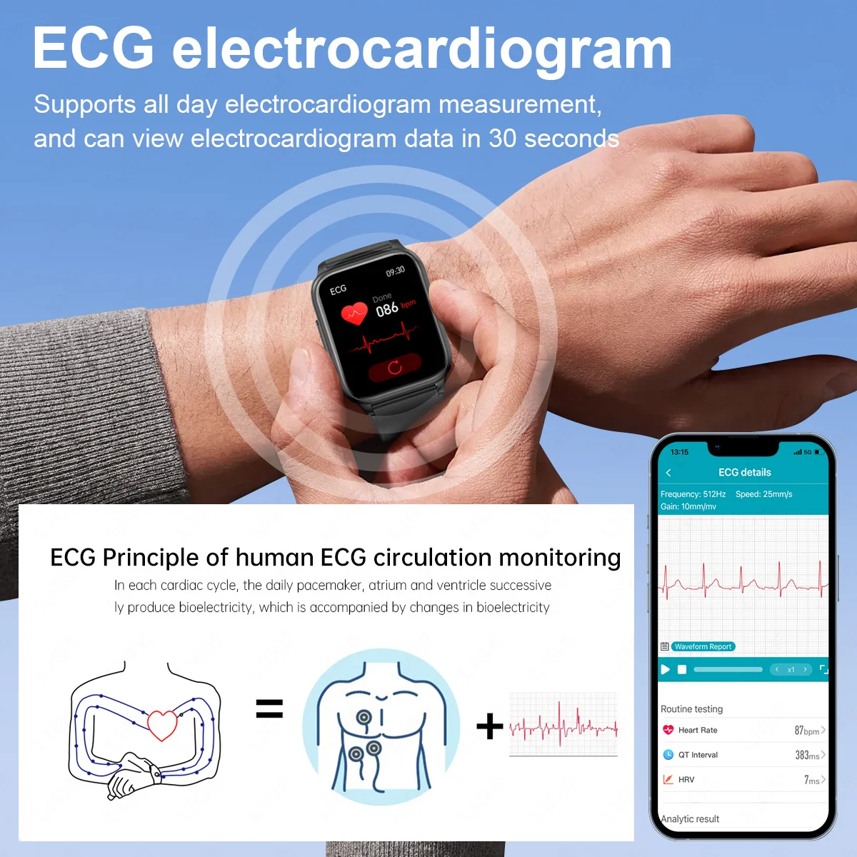 LIGE Ʈ ġ   µ  NFC  ȭ   ħ  ǰ ƮϽ ECG Smartwatch