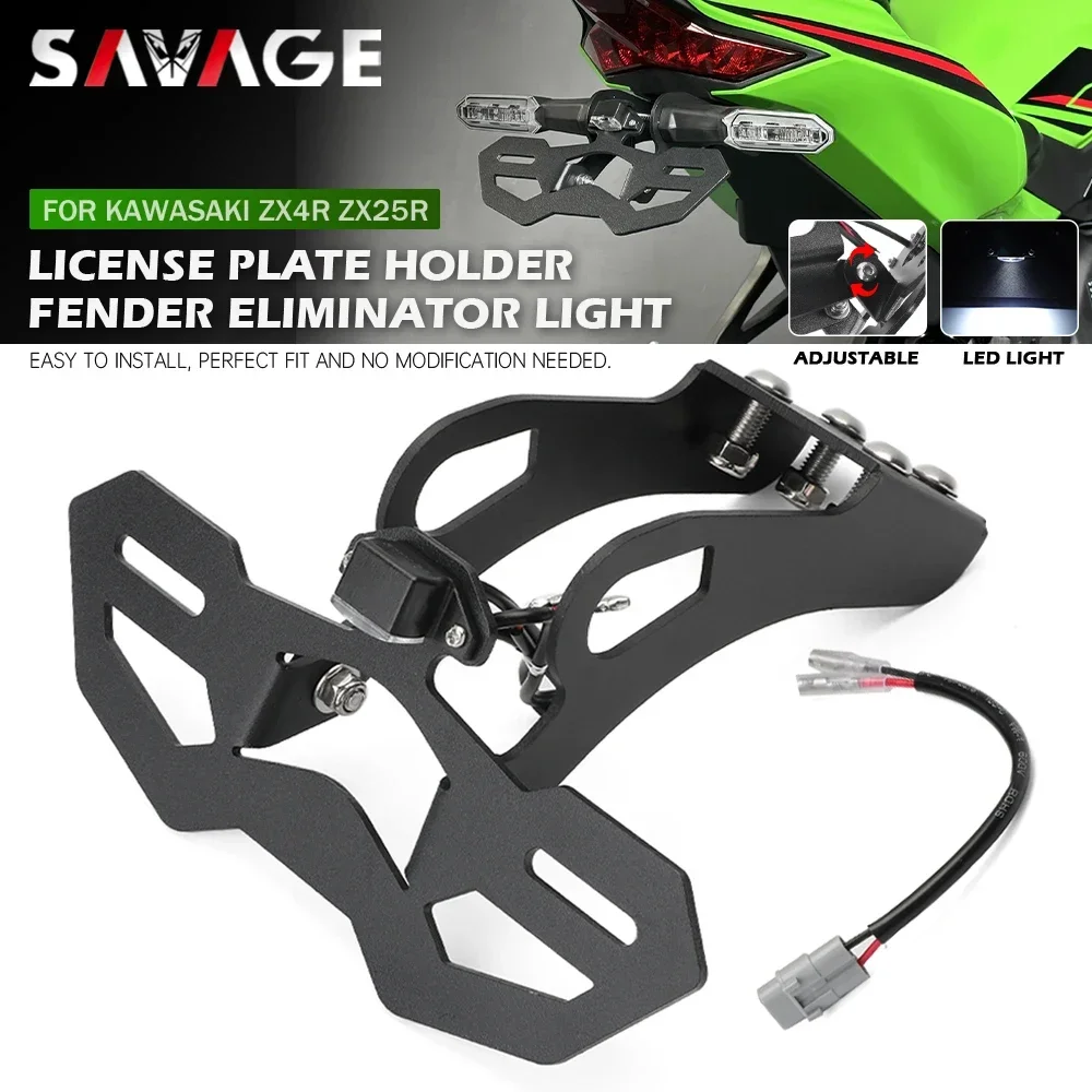 Zx4R Zx25R Porta Targa Per Kawasaki Ninja Zx-4R Zx-4Rr Zx-25R Staffa Telaio Coda Moto Led Light Fender Eliminator