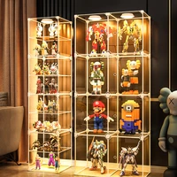 Hand-Made  Display Cabinet Storage Box Imitation Acrylic  Transparent Ornaments Model Toy Display Display Shelf 1