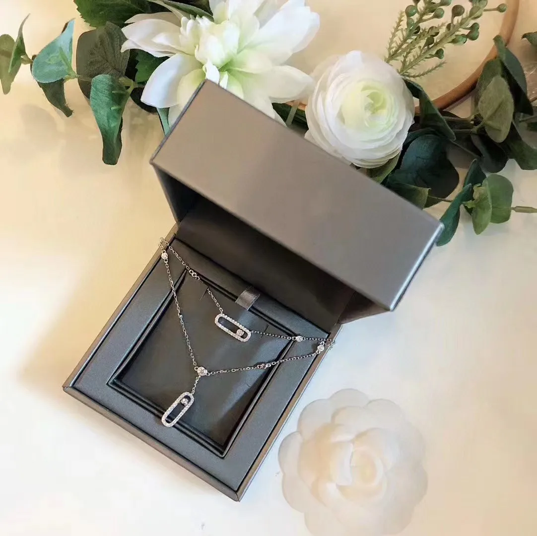 

2023 Famous Brand Fascinating Necklace Elegant Silver Moved Diamond Designer Luxury Jewelry Pendant Necklace for Women Gift