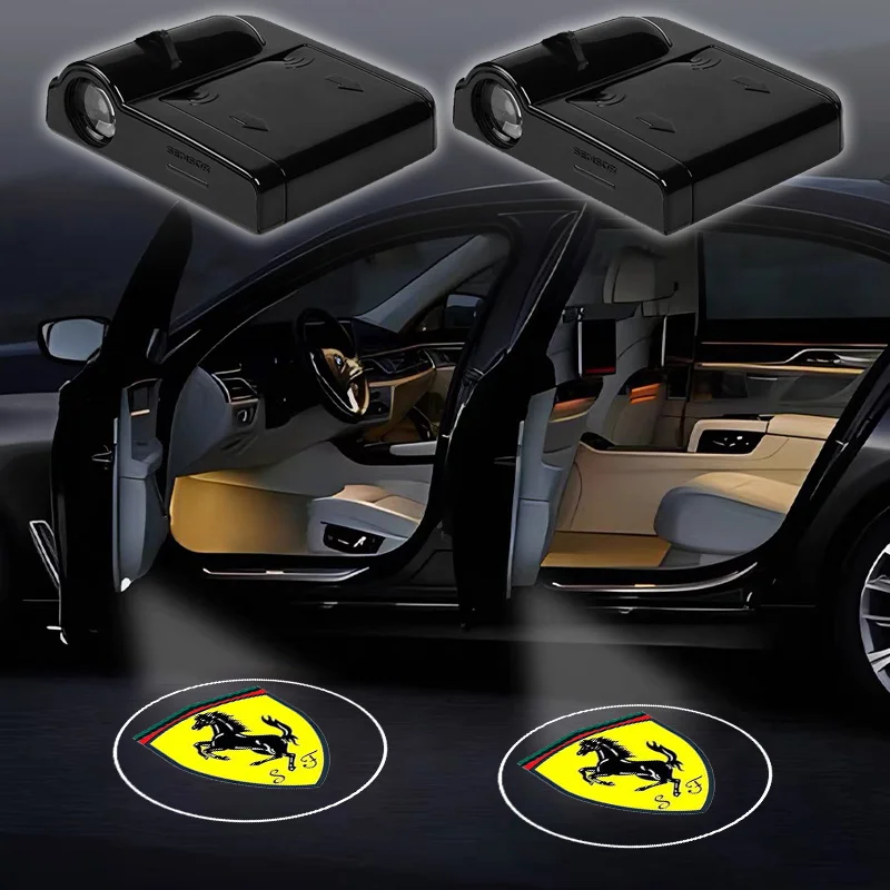 Ferrari LED instapverlichting projector op de grond detail