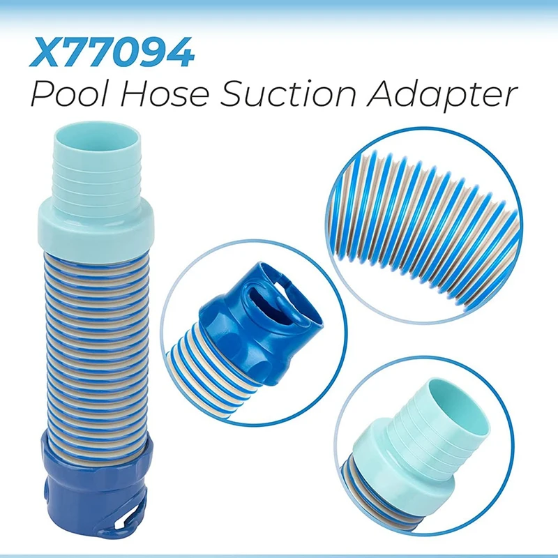 39 Inch R0527700 Pool Vacuum Hose Twist Lock Hose X77094 Pool Vacuum Hose Adapter Set For MX6 MX8 Pool Cleaner Black