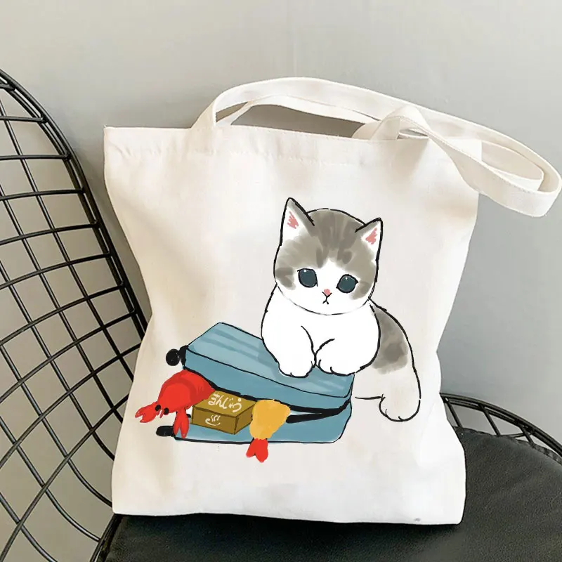 Cute Cat Shark Shopping Bag Bolsa Compra Plegable Jute Bag Bolsa Women  Shopper Shopping Handbag Bag Tote Reusable Ecobag Cabas - AliExpress