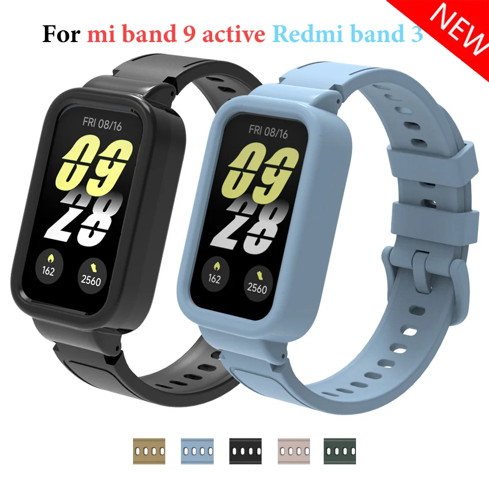 Silikonarmband für Xiaomi Smart Band 9, aktive Armband, Smartwatches, Zubehör, Armband für Redmi Band 3, Xiaomi-Uhrenabdeckung