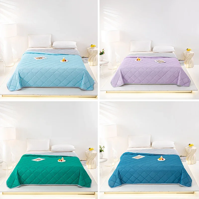 Summer Cooling Blanket For Bed Silky Air Condition Solid Color Ultra-Soft Blanket Washable Ice Quilt Class A Cool Feeling Quilt 5