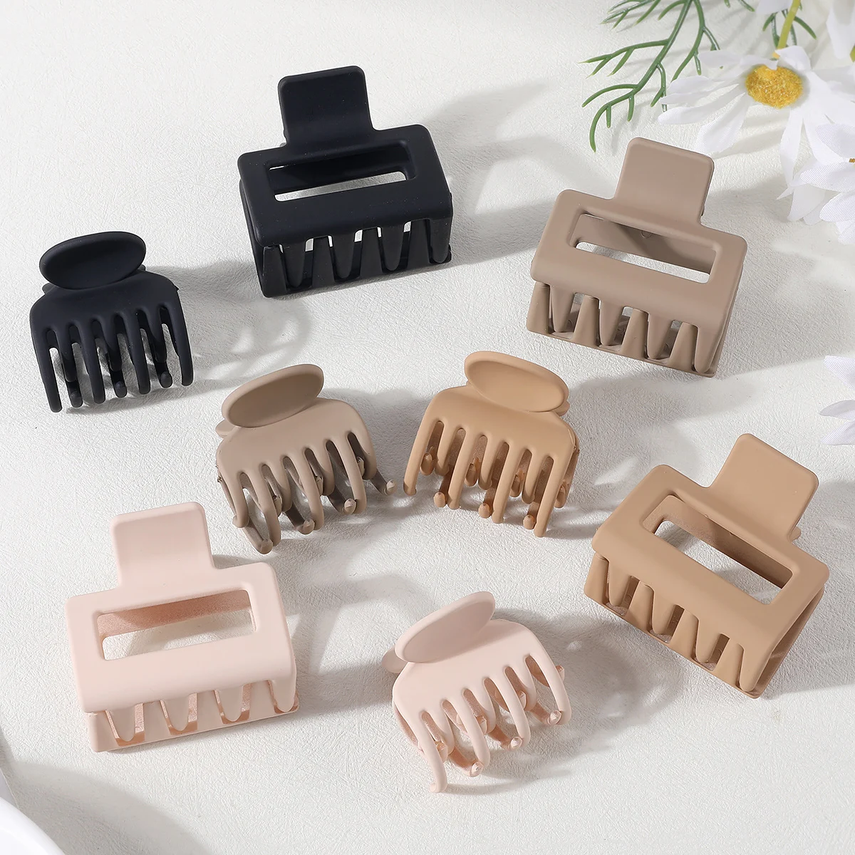 8PCS Közeg haja Megkarmol számára Nők lányok Szöghúzó villásvég klipek számára Híg haja Hölgy hairpins Matt Állcsont csipesz headwear Nők haja kiegészítők