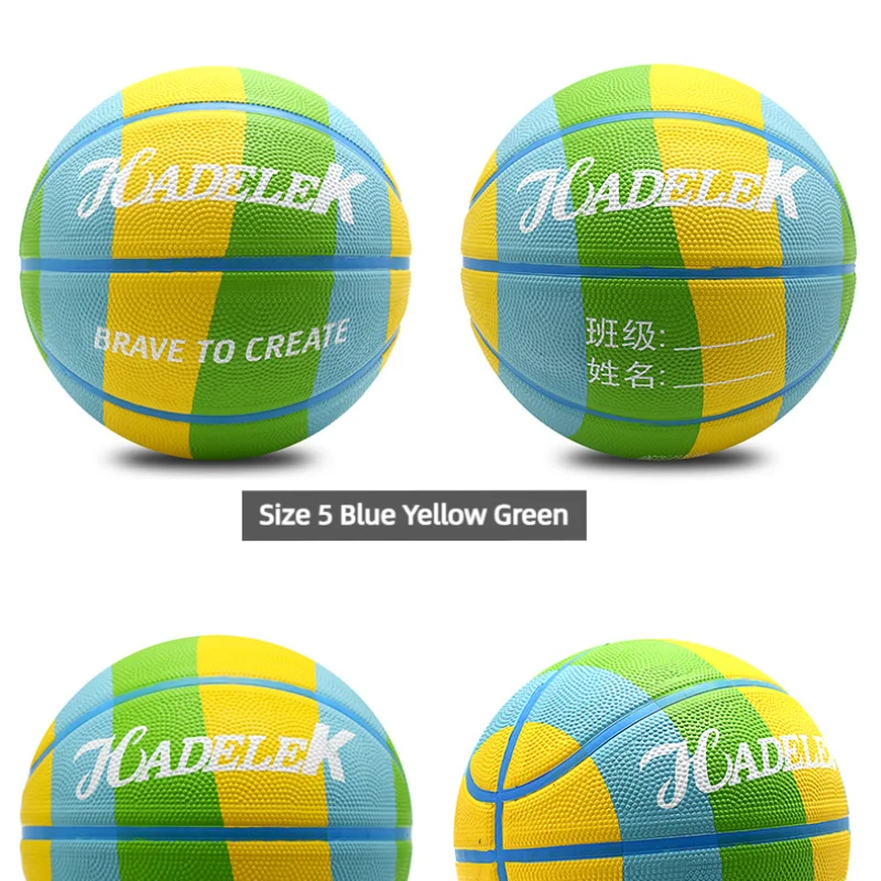 Kid Rubber Basketball Size 5 Primary School Outdoor Training Game Basketball Wear-resistant High Elasticity Good Hand Feel 6