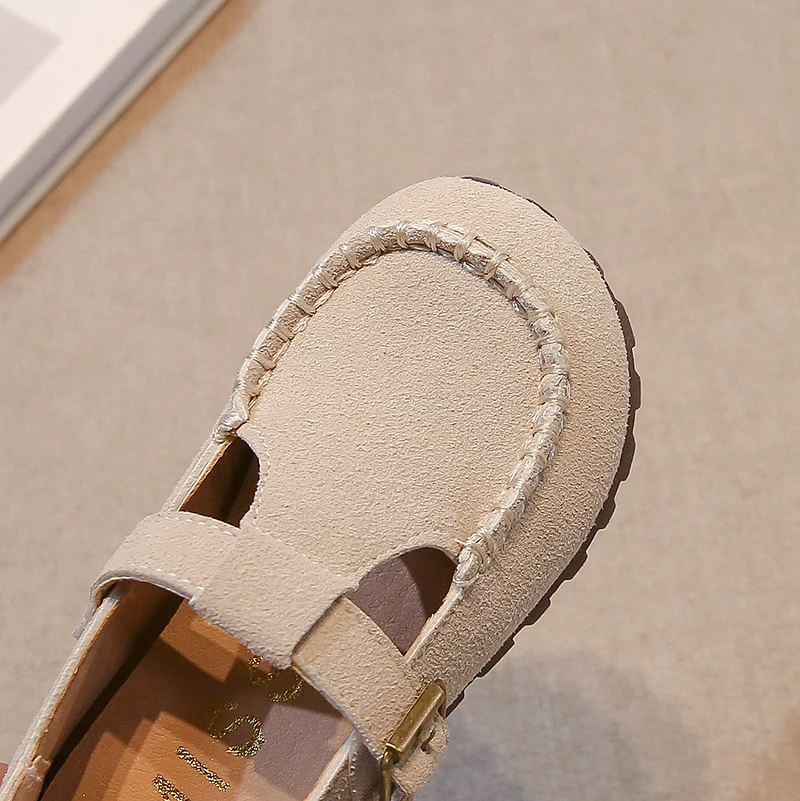 Spring Children Princess Shoes T-strap Retro Solid Color Kids Flat Shoe Leisure Stylish Non-slip Daily Comfy Girl's Mary Janes 5