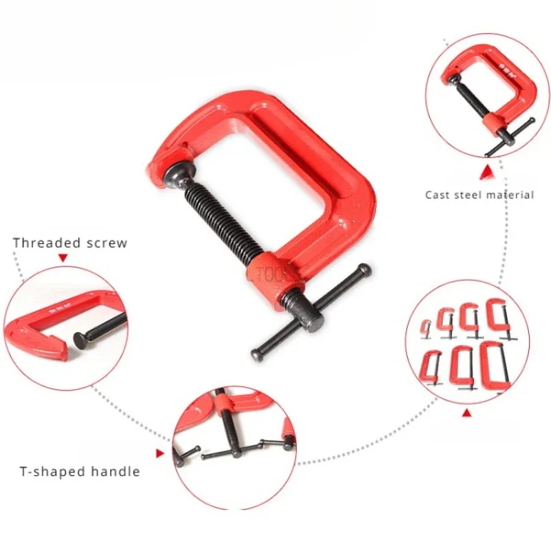 

New Woodworking Clamp G-shaped Clamp Metric System Carbon Steel Threaded Screw Quick Clamping Wood Board Clamps Household Tools