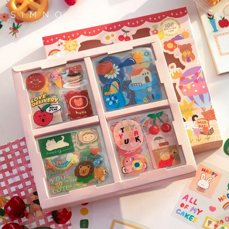 Ins Wind Hand Account Material Stickers Paper Cartoon Decorative Stickers Scrapbooking DIY Stationary School Supplies