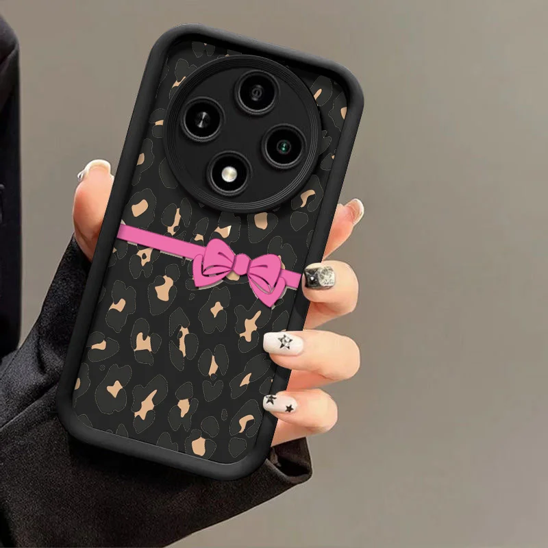 Elegant Full Screen Pink Leopard Print Phone Case - Soft Silicone Cover