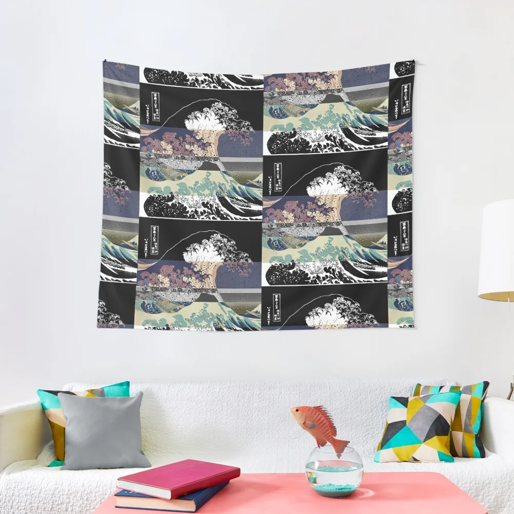 

the great wave color glitch Tapestry Wall Deco Decoration Wall Decorative Paintings