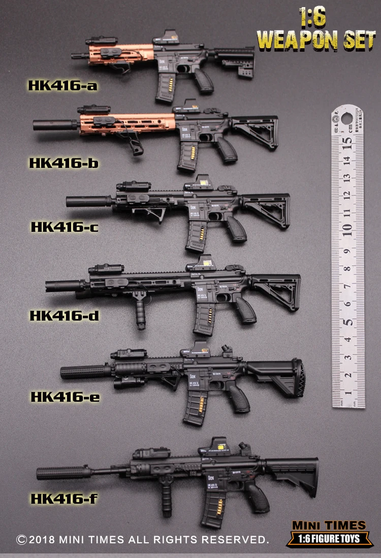 Minitimes Mini HK416 1/6 Scale M4 Assault Rifle Soldier Military 