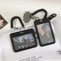 Black Style 3 inch Card Holder Kpop Photocard Holder Photo Card Holder Bag Pendant School Stationery 1