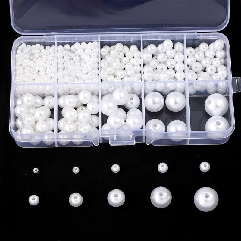 Acrylic Imitation Pearl Beads Kit For DIY Bracelet Sew Craft Jewelry Making 3-14mm stone beads plastic beads acrylic craft beads acrylic beads imitation pearl beads