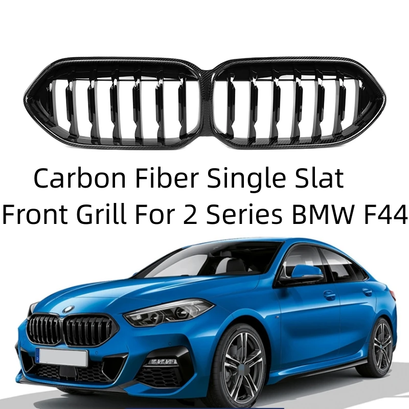 

F44 Carbon Fiber Single Front Bumper Kidney Grille for BMW 2 Series Gran Coupe Replacment Mesh M235i 216i 218i 220i 228i 2021-UP