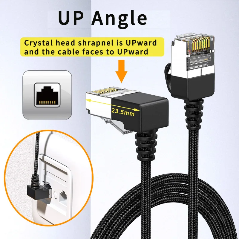 Nylon Cat6a Cabo de Patch Ethernet Ultra Fino 0.16 Polegada Alta Velocidade Cat Rj45 Fino Flexível e Leve para pc Mac - Imagem 3