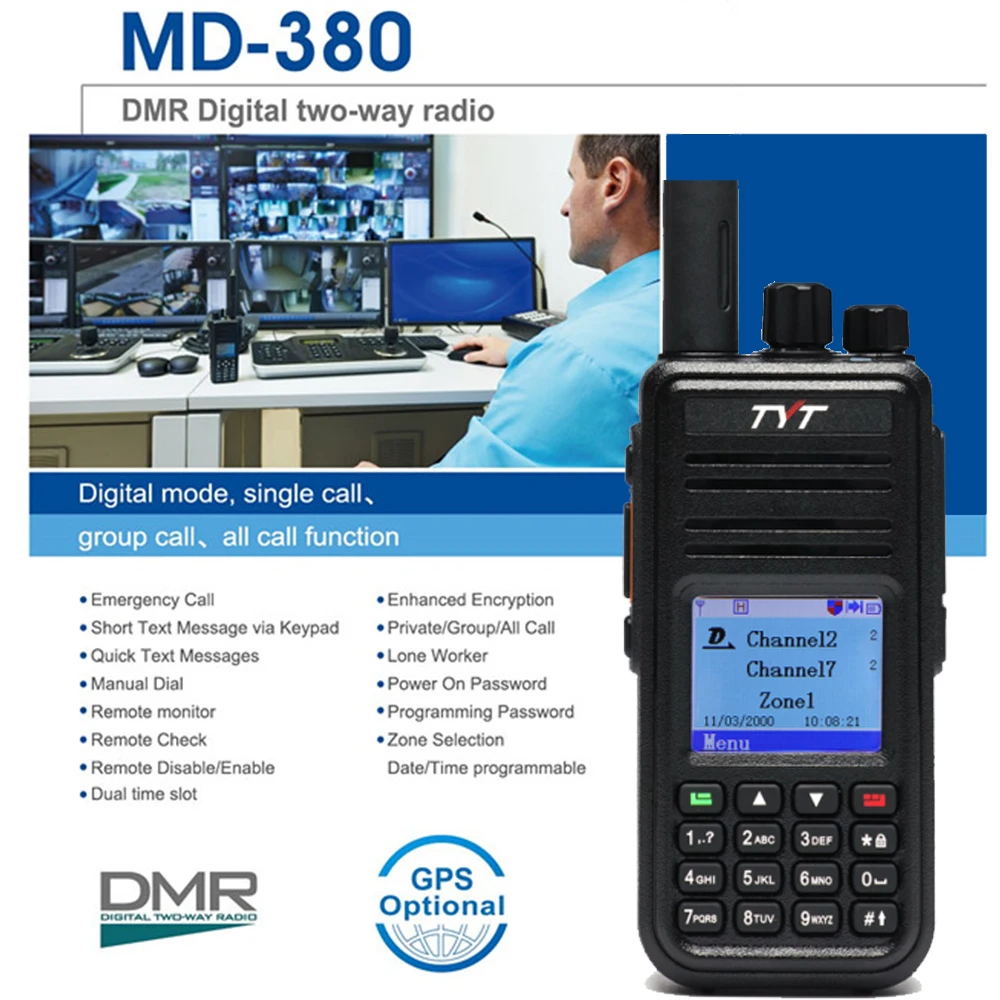 TYT NEW AES256 Encryption MD-UV380/390  Digital Walkie Talkie VHF UHF Dual Band Waterproof Radio GPS Ham Radio DMR Walkie Talkie 5