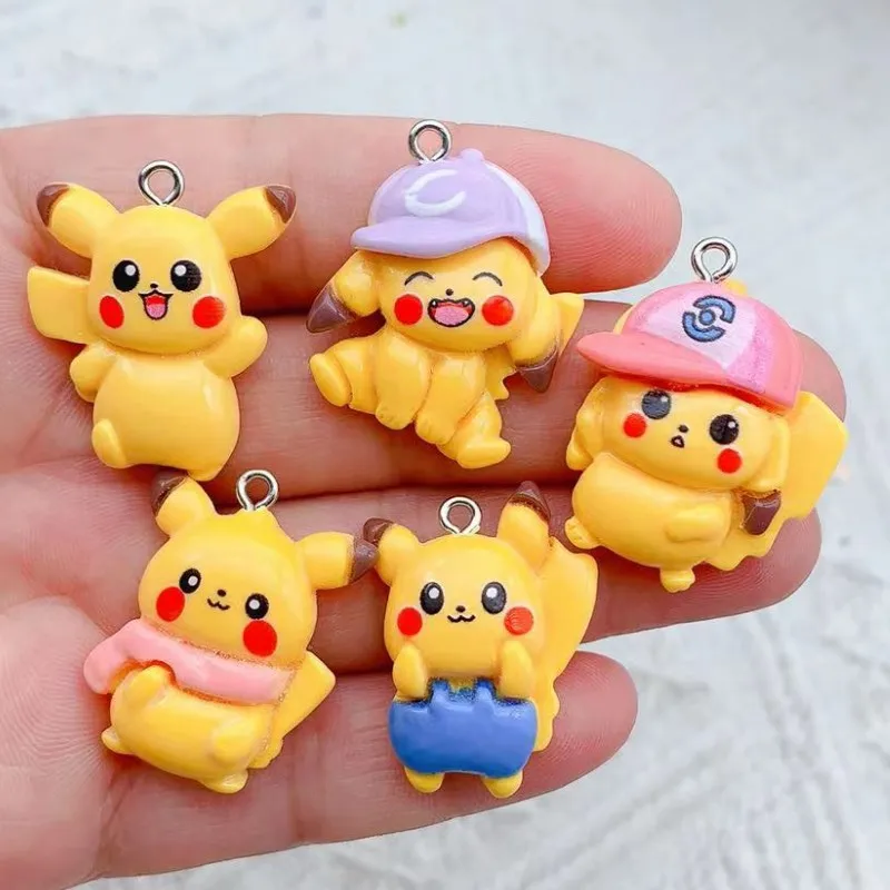 10pcs/pack Kawaii Lovely Cartoon animal Resin Earring Necklace Pendant Cute Charms DIY Keychain Accessories