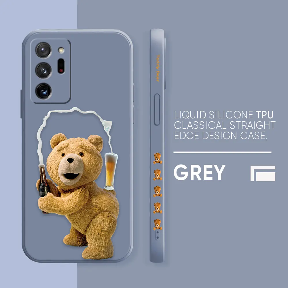 thumbnail image 1 of Case For Samsung Galaxy A30 A20S A10S A14 Note 20 10 9 Pro Plus Lite Ultra 4G 5G Liquid silicone Case Cute T-Teddy Bear, 1 of 5