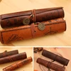 Creative Roll Up Leather Pencil Pirate Treasure Map Pattern Pen Case Makeup Brushes Holder for School Work Office H8WD 5