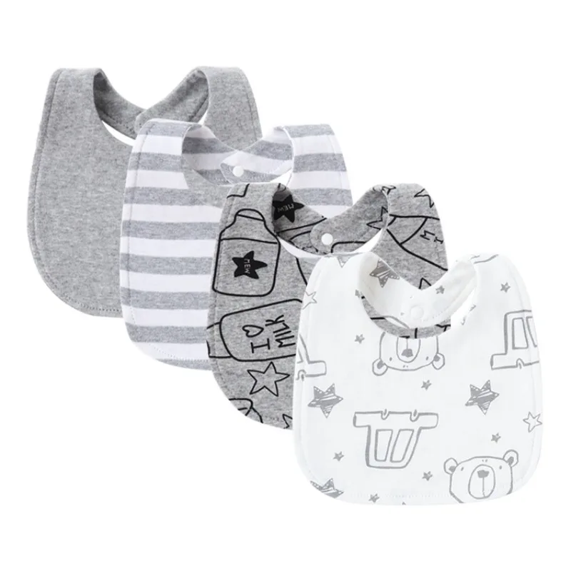4Pcs Baby Bibs Burp Clothes Cartoon Newborn Saliva Towels for Girls Boys Cotton Kids Apron Infant Accessories Toddler Bibs Set