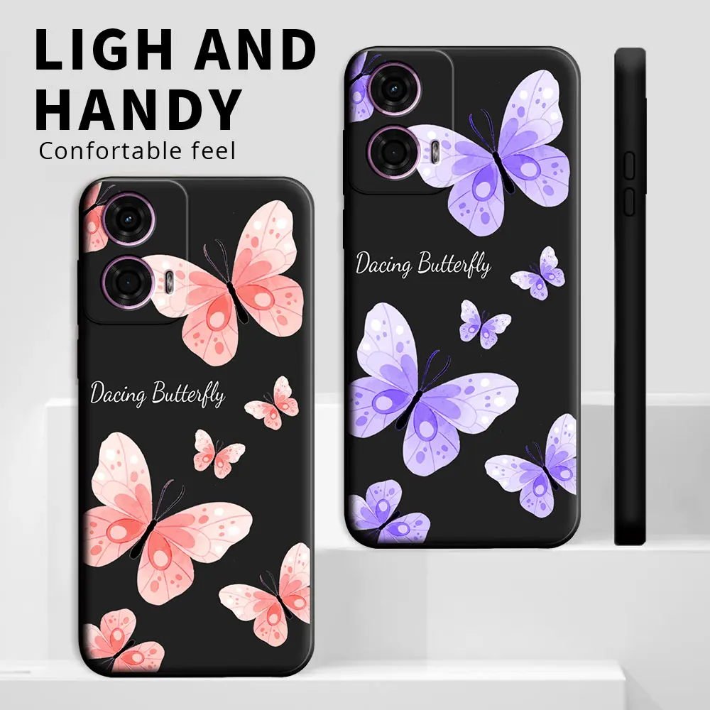 Per Moto G24 Power Case Soft Silicone Tpu New Butterfly Floral Fashion Style Custodia Per Telefono Per Motorola Moto G24 G14 Cover Posteriore