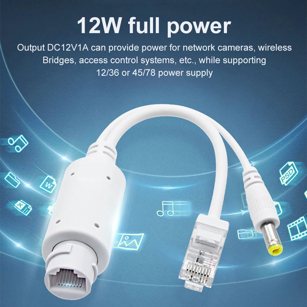 48V  12V POE 스플리터 방수 POE 케이블 IEEE802.3af/at 호환 ..