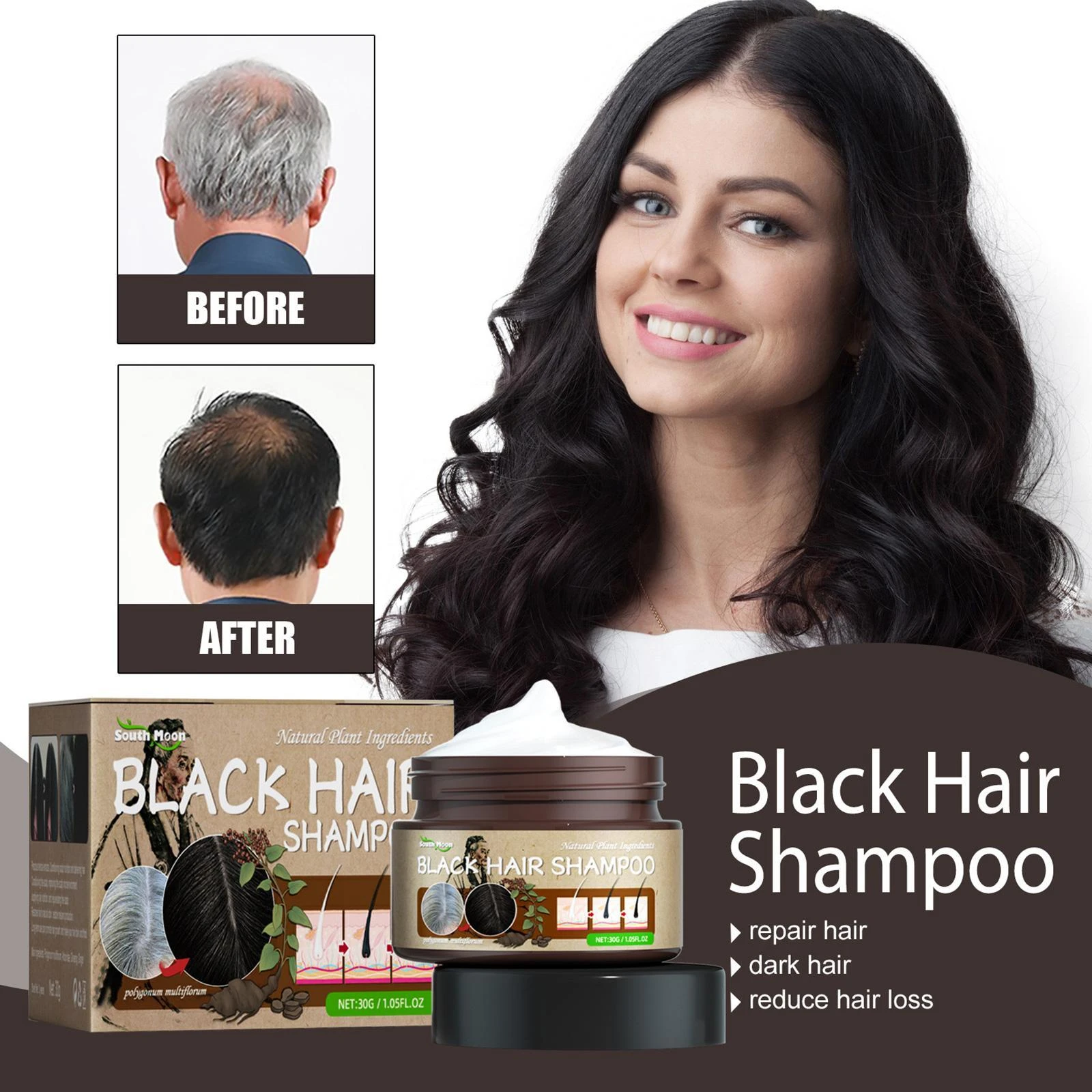 30ML Polygonum Multiflorum White To Black Shampoo For Nourishing Hair And Dandruff  Removing Shampoo For Repairing Damaged Scalp| | - AliExpress