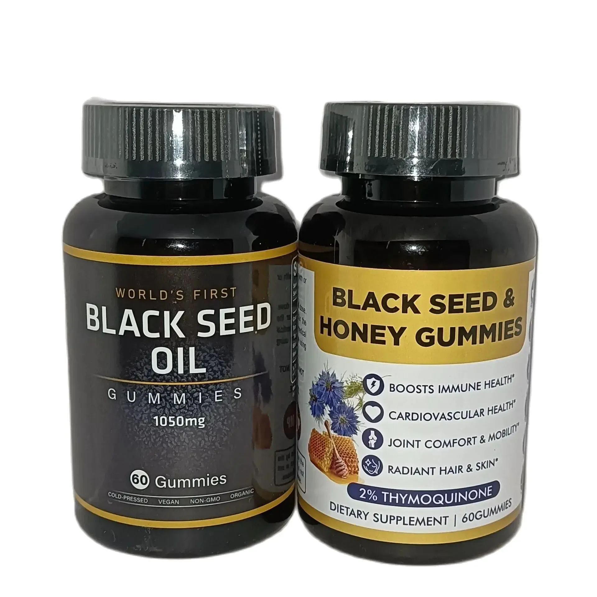 

2 bottles 120 pills black seed oil soft candy honey health food