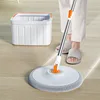 Lazy Floor Floating Mop Microfiber Spin Mop & Bucket Floor Clean with 3 Extra Refills Mop Sewage Separation Mop Free-Hand Wash 2