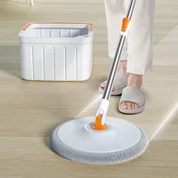 Lazy Floor Floating Mop Microfiber Spin Mop & Bucket Floor Clean with 3 Extra Refills Mop Sewage Separation Mop Free-Hand Wash 2
