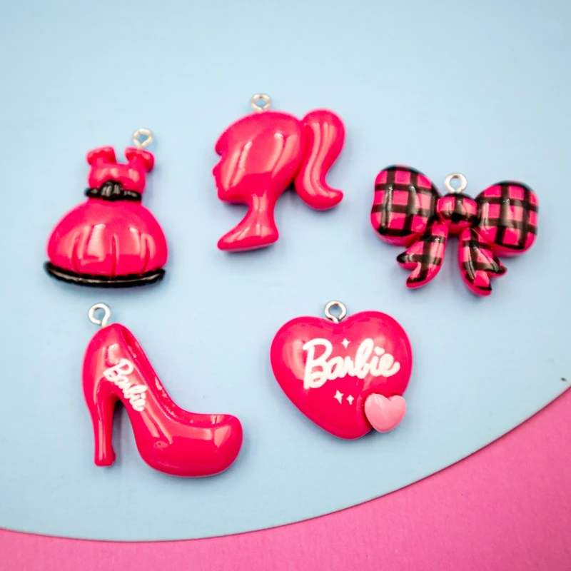10PC Shining Resin Barbie Charms 3