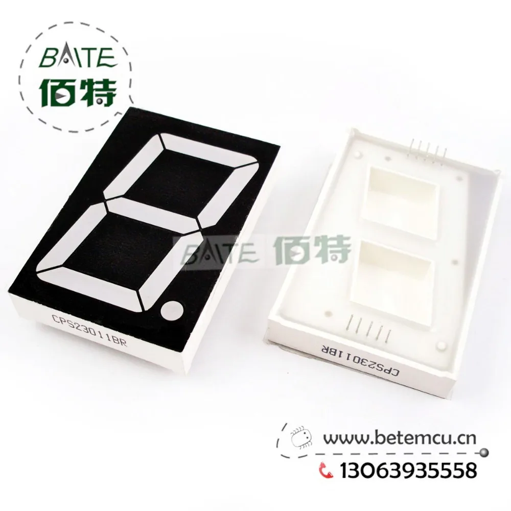 CPS23011BR 공통 양극 디지털 튜브, 적색 LED 디스플레이, 1 비트, 7 세그먼트, 2.3 인치, 8 개/몫