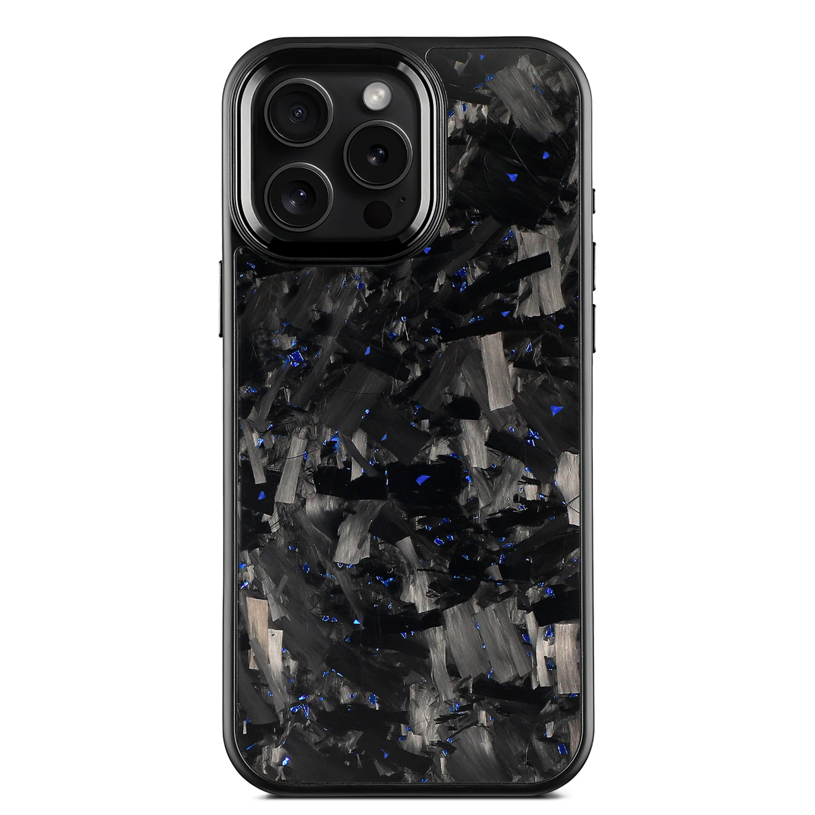 Magnetic Forged Carbon Fiber Phone Case with Metal Lens and Buttons for Car MagSafe Holder Charger