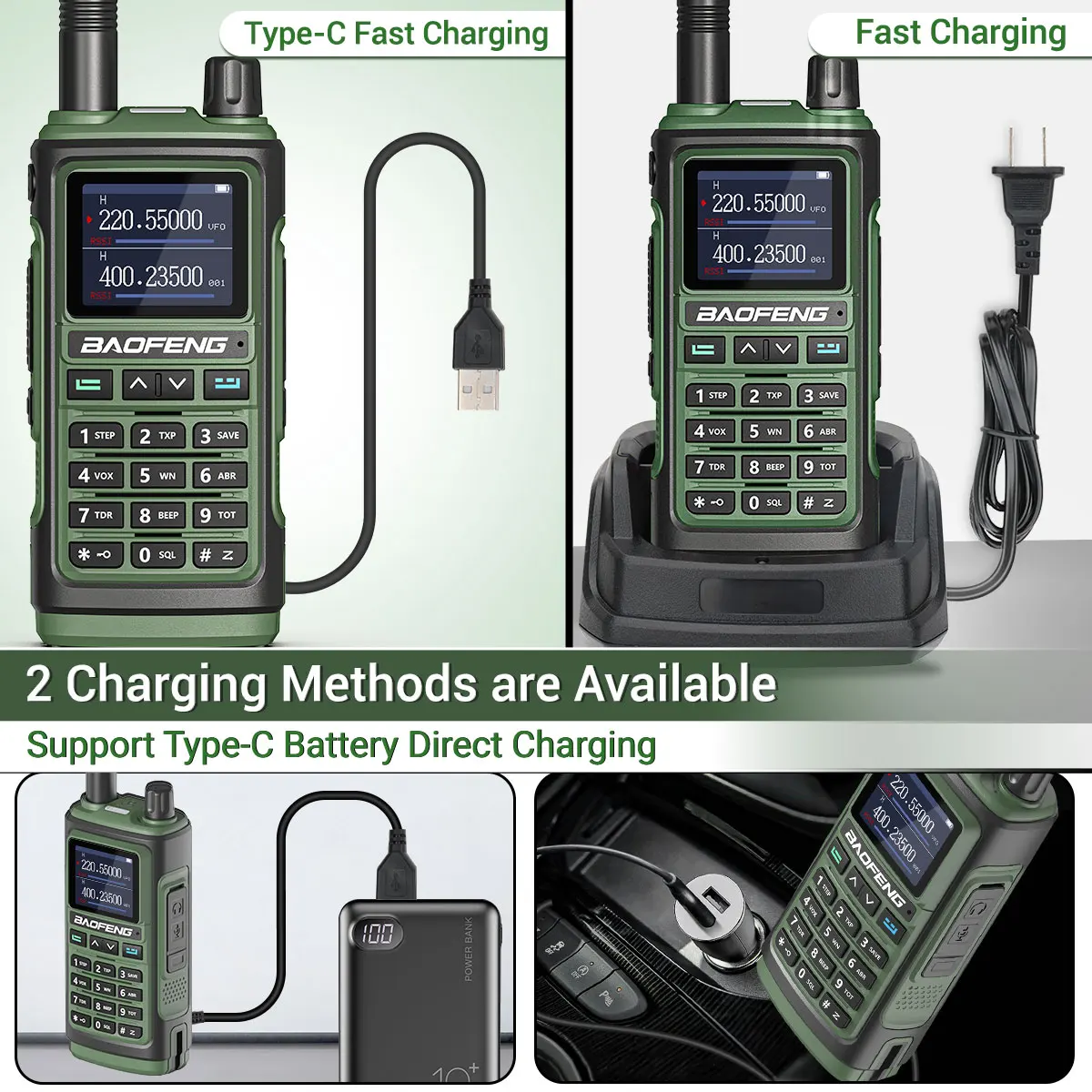 1/2X Baofeng UV-17R Walkie Talkie Tri Band Wireless Copy Frequency 999CH NOAA Long Range Type-C UV 5R UV-17 PRO V2 Two Way Radio 5