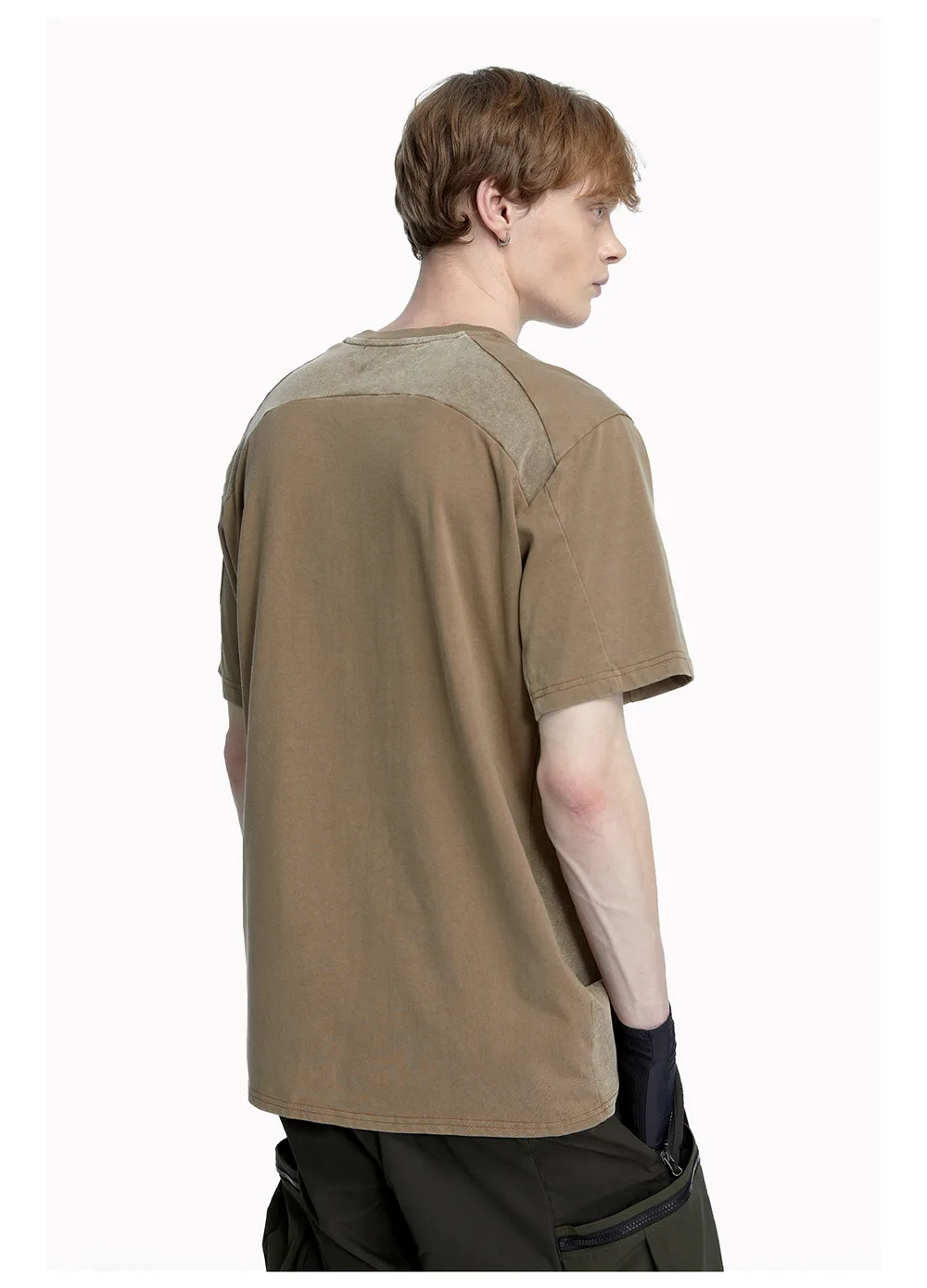 Reindee lusion 23ss 201 structural cut pure cotton t-shirt stacked structure diamond shape hem techwear gorpcore