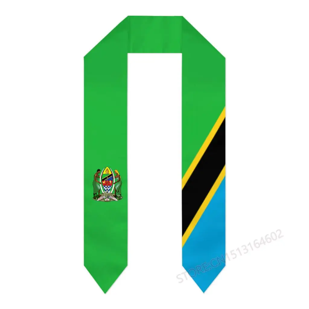 Nome Personalizzato O Logo Tanzania Flag Sciarpa Graduation Stola Sash International Study All'Estero Classe Del 2023 Scialle