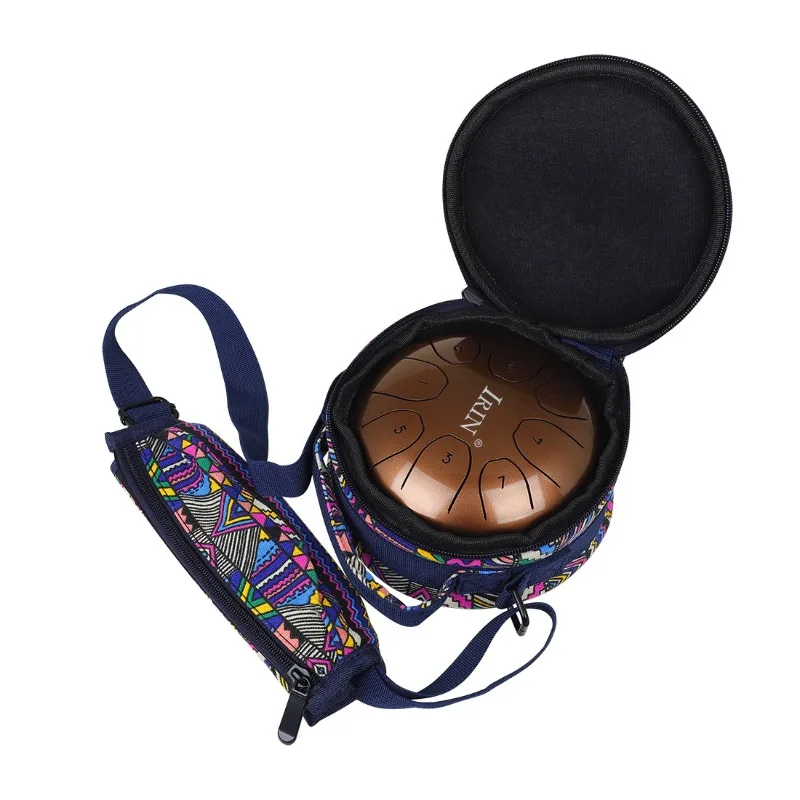 5.5inch 8-Tone Mini Steel Tongue Drum Hand Pan Drum with Drum Mallets Carry Bag Percussion Instrument Adult Kids Beginer