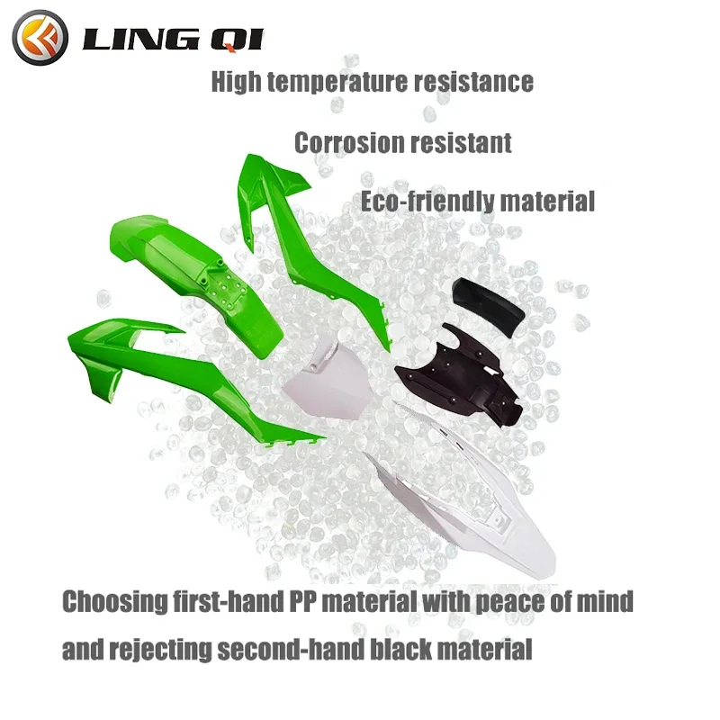 LING QI Motorcycle Plastic Fairing Body Kit Cowling For China KT65 Motocross Dirt Bike Pit Bike KT 65 Motorcycle Parts