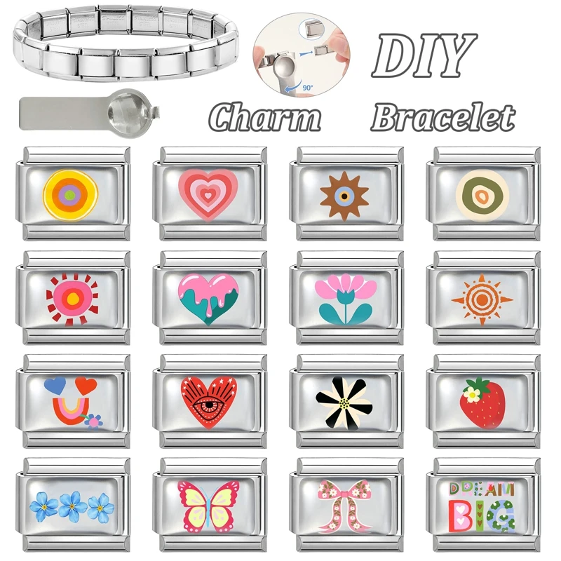 Strawberry Italian Jewelry 9MM Steel Bracelet